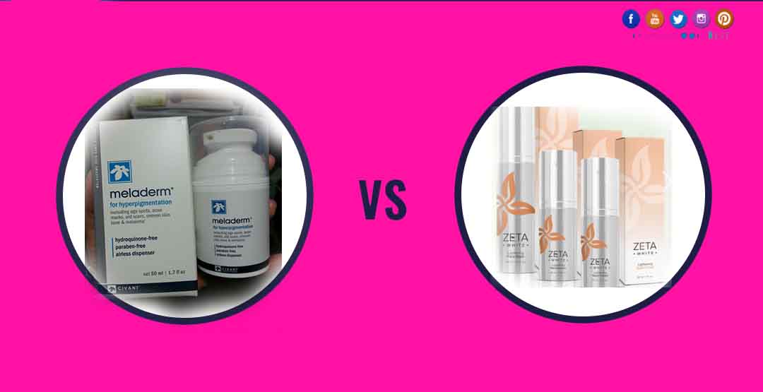 meladerm-skin whitening vs Zeta white
